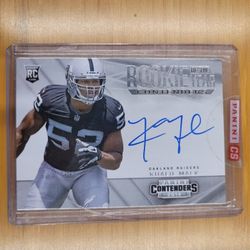 Khalil Mack on card Auto Rc 2014 Panini Contenders Rookie of the Year Sealed!