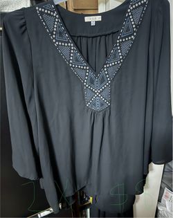 Unique Black Women Top With Wide Sleeves 