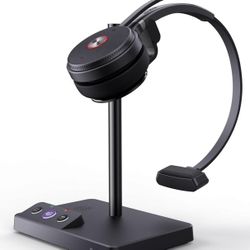 Yealink WH62 DECT Mono Teams Wireless Headset, 525 ft Range Work Headphone with 2X Noise Canceling Mic for IP Phone and Computer, Single Ear Headset w