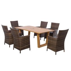 New 7pc outdoor patio furniture dining set