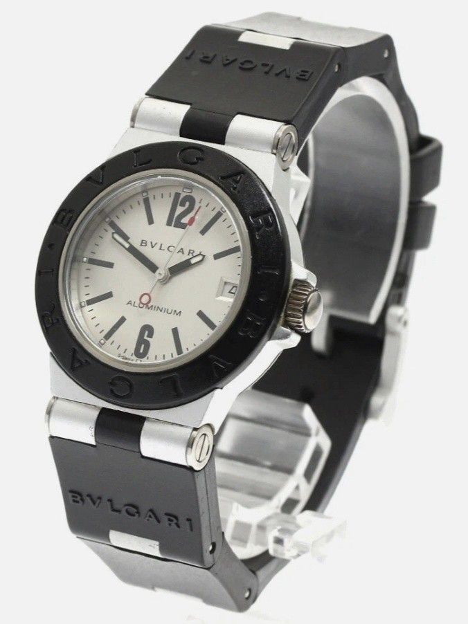 BVLGARI Aluminum AL32TA Date Silver Dial Quartz Watch_887480
