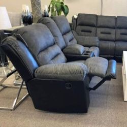 Earhart Slate Reclining Living Room Set