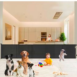 Retractable safety pet baby gate