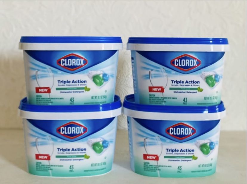 New!!!!! Dishwasher Clorox Triple Action Detergent 43 Pacs 