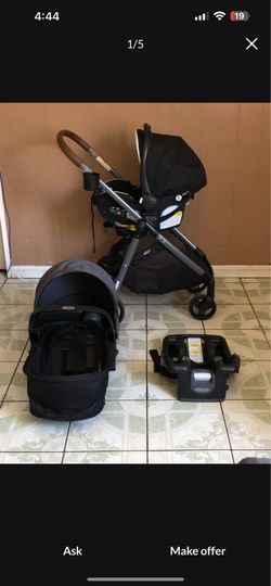 PRACTICALLY NEW GRACO MODES NEST TRAVEL SYSTEM STROLLER CAR SEAT AND BASSINET 3 IN 1