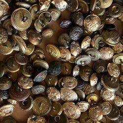 Large vintage antique collection of old military uniform buttons British English 1880s to 70s