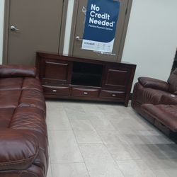 *Fantastic Deal*---Santiago Sleek Brown Leather Reclining 3 Piece Sets---Delivery And Easy Financing Available👍