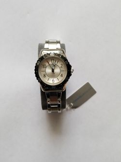 Caravelle By Bulova Women's Round Analog Silver Tone & Black Model 45L131.