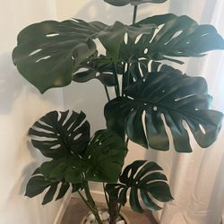 Potted Faux Monstera Plant