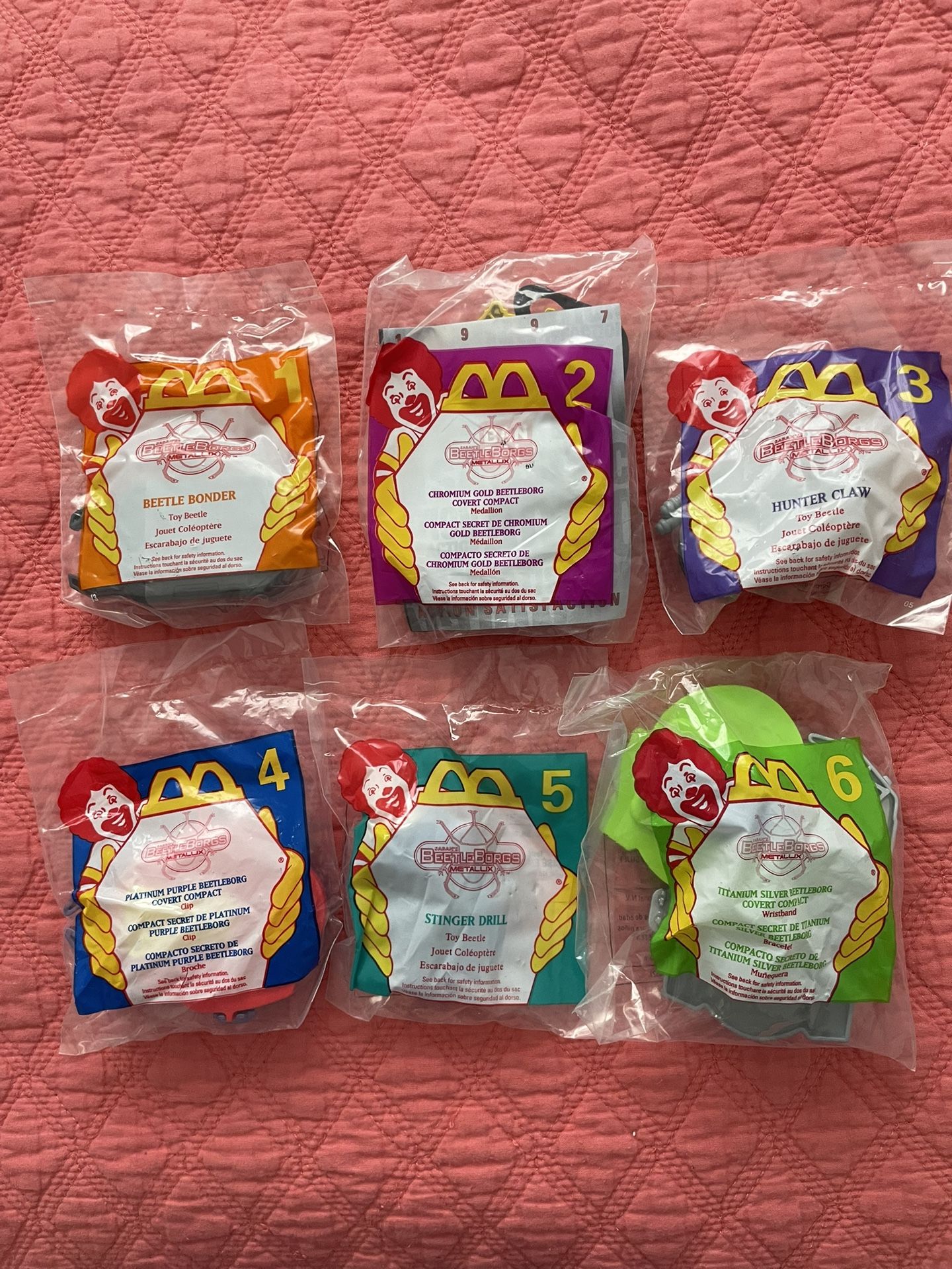 McDonald 1996 Happy Meal Toys Beetle Borgs 6 For $6