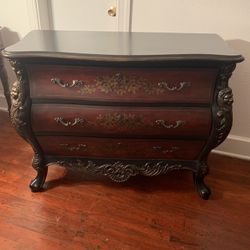 Vintage Ornate Chest of Drawers with Lion Heads