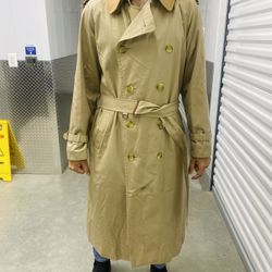 Men’s Vintage Burberry London Trench Coat + Burberry Nova Check Umbrella Set- Timeless Iconic Bundle