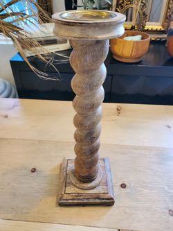 Turned Wood Candleholder
