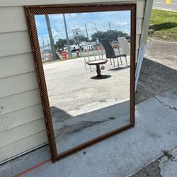 Large Wall Mirror with Wood Frame