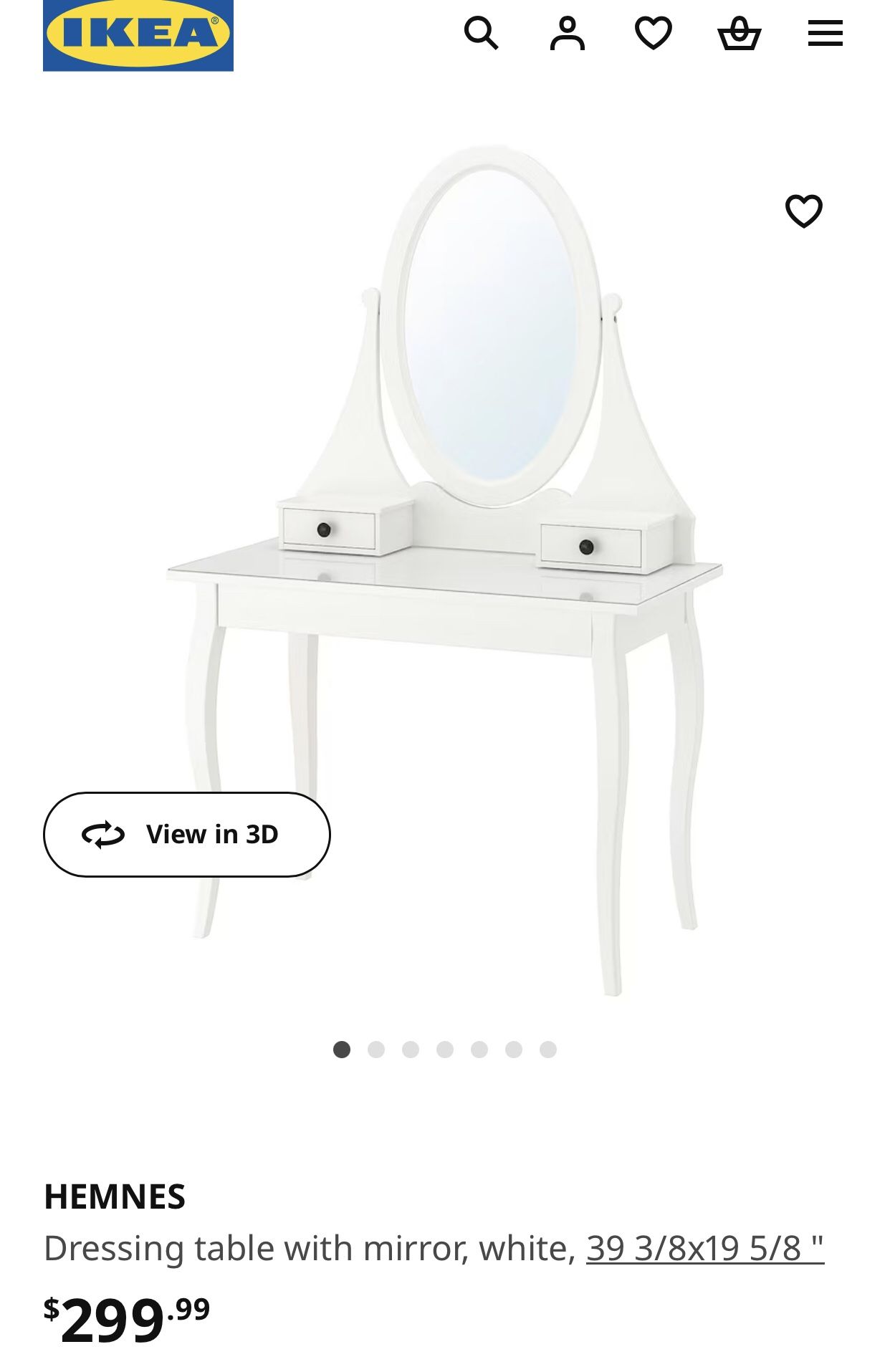 HEMNES Dressing table with mirror Or Make Up Vanity.