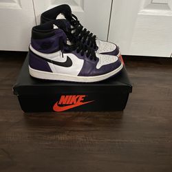 Jordan 1’s, Purple White and Black, Men’s 10.5