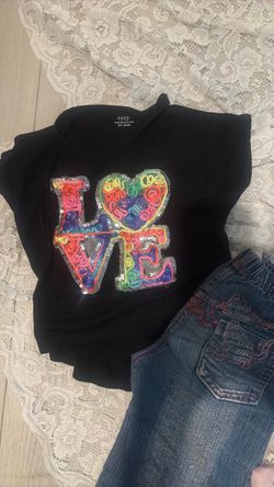 Piper Black LOVE Sequin Graphic Top