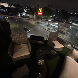 Outdoor Furniture Couch + Chairs + Glass Table + Small Glass Table 