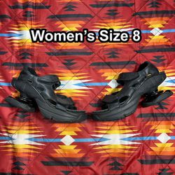 Z-COIL Sidewinder Black Sandals Spring Straps Pain Relief Shoes Womens Size 8