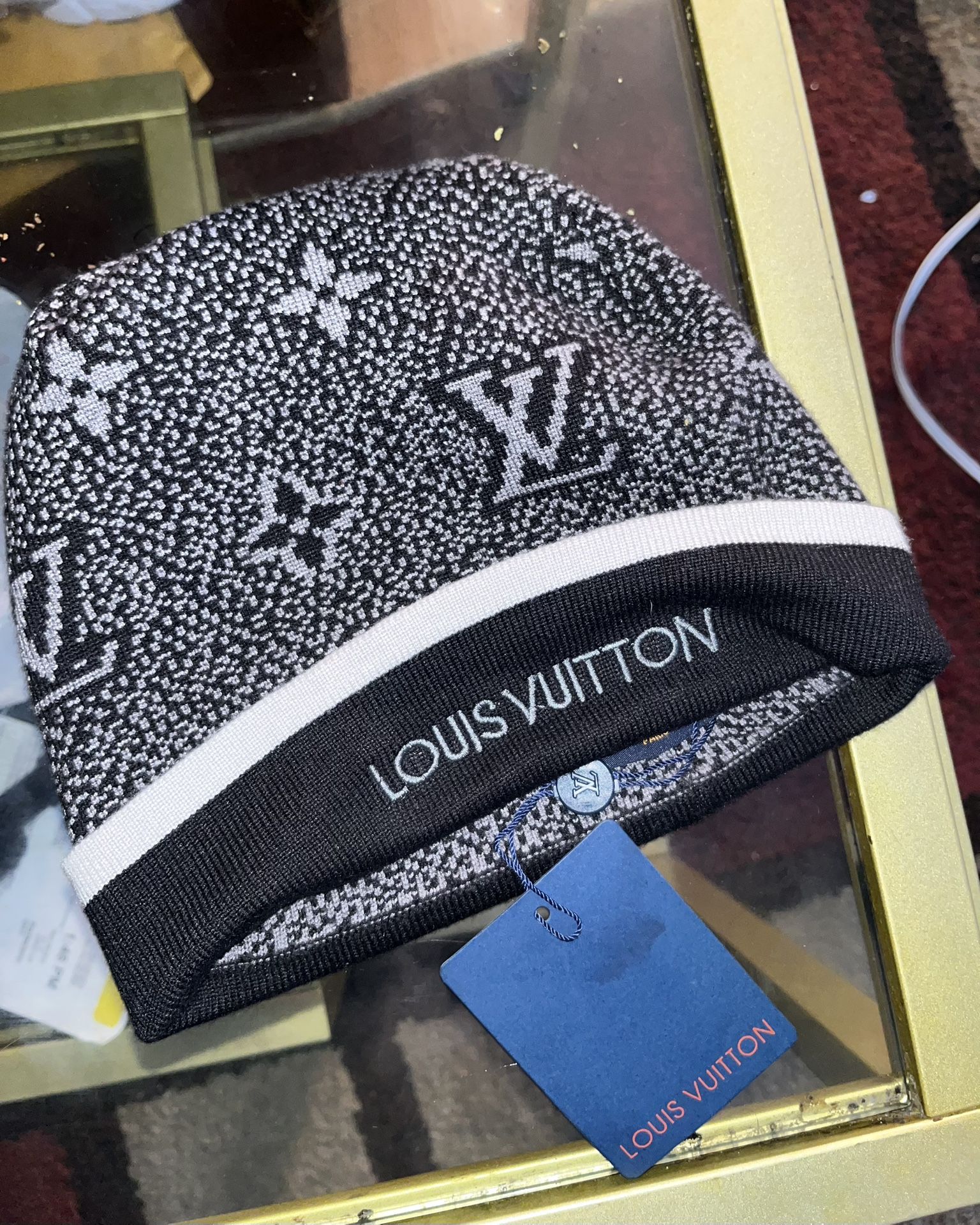 Black Grey And White Louis Vuitton Beanie