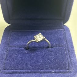 Square Cut Sterling Silver Ring 