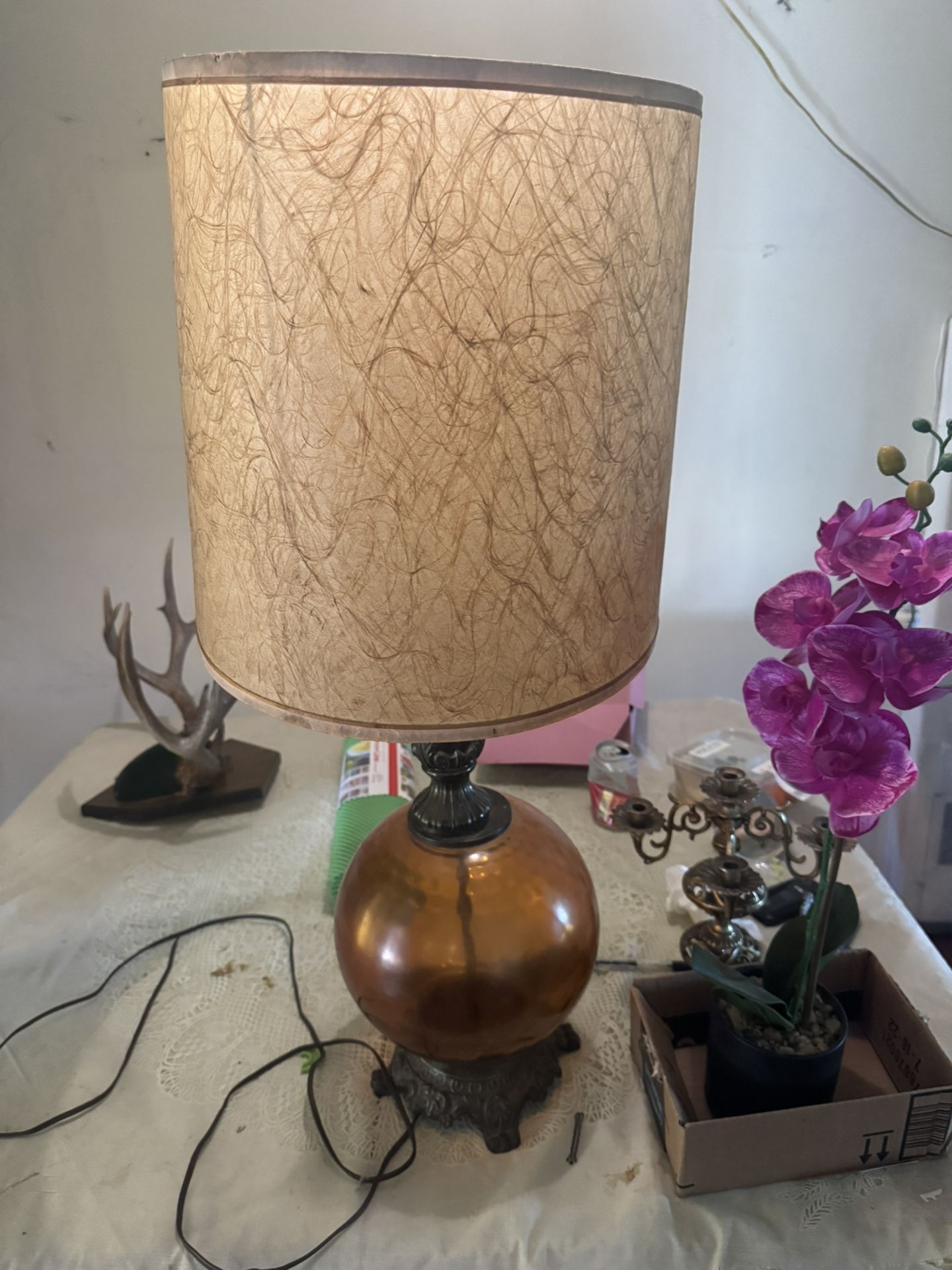 Vintage Lamp And lamp Shade 