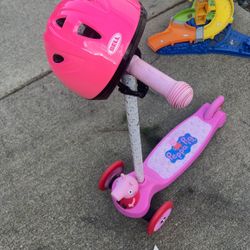 Pepa Pig 🐖 Kids Scooter With Matching Helmet ⛑️ Size 50-52 Cm