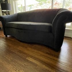 Nice  Black Rollback Sofa 