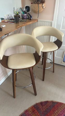 Pair of MCM- style counter-height chairs