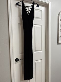 Black velvet material formal dress