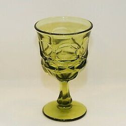 Vintage Fostoria ARGUS GREEN Footed Water Goblet Glass (5 Available)