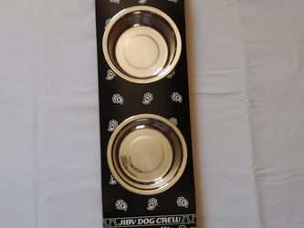 Jiby PAWsley Raised Dog Bowl Skateboard Platform Black White Paisley