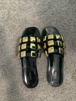 Gold And Black Elegant Flats