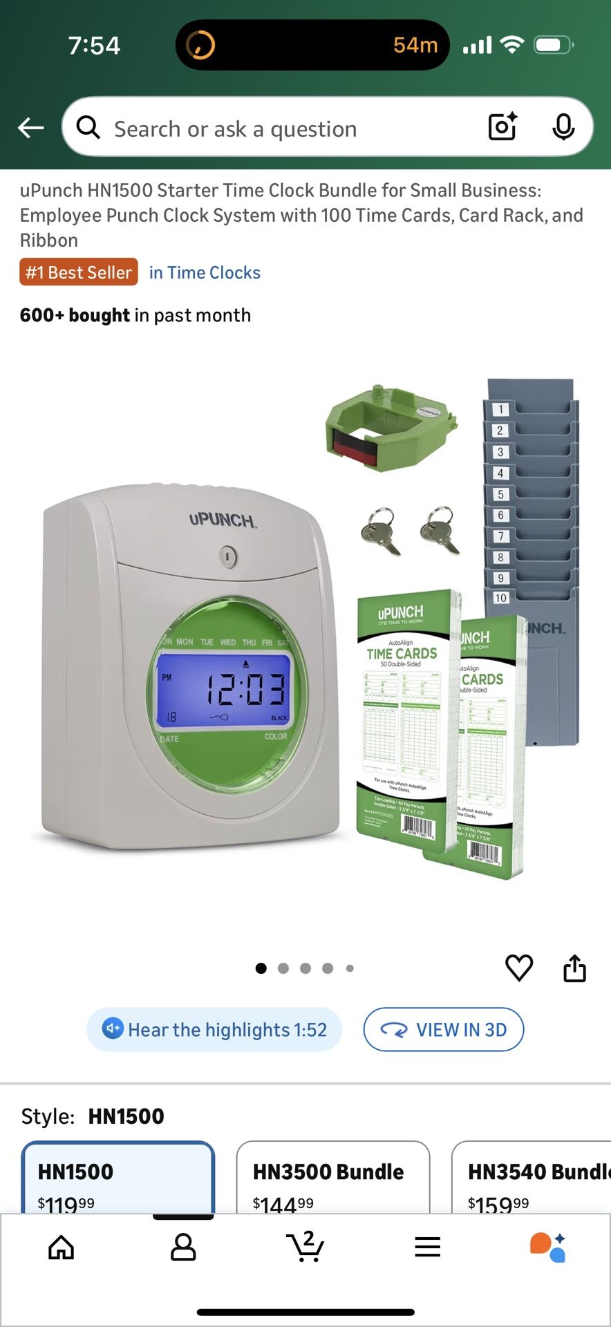 uPunch Electronic Calculating Time Clock