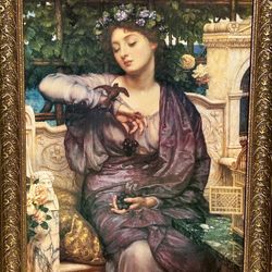 Libra And Her Sparrow Large Oil Painting 