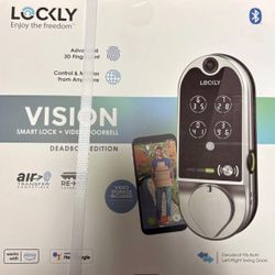 Lockly Vision Video Doorbell Smart Locks Satin Nickel Smart Wi-Fi and Bluetooth Touchscreen Keypad E