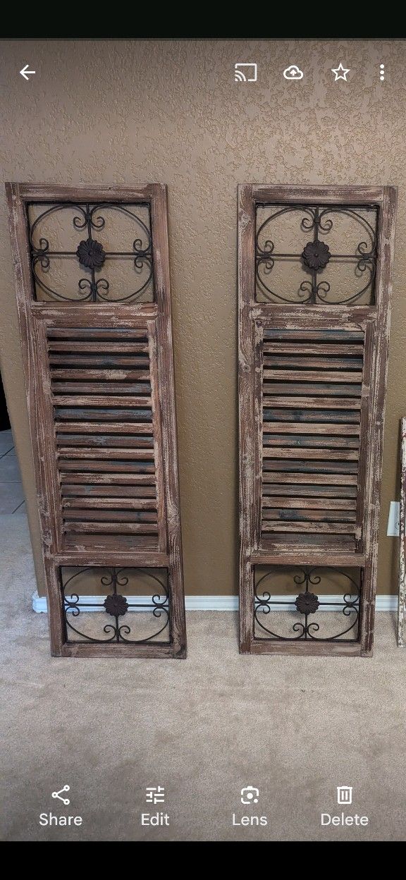 Wooden And Iron Decor Shutters