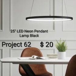 New 25" Led Neon Black Pendant Project 62