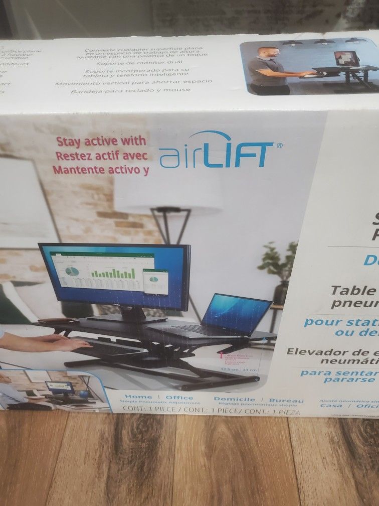 AirLIFT PRO 35.4" Electric Sit-Stand Desk Riser with USB Charging Port & Tablet Slot