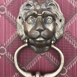 Vintage Brass Lion Door Knocker- No Hardware