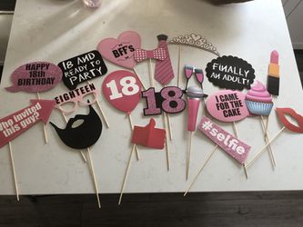 18th birthday PARTY PHOTO PROPS CAKE TOPPER