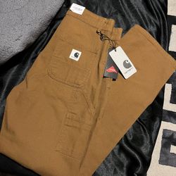 Carhartt Pants Carpenter Essential Brown Women’s Bottom  Trousers Pierce 