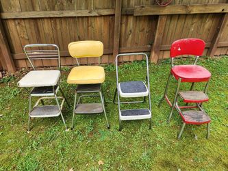 Four 1950,s Cosco Step Stools