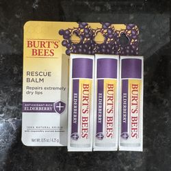 Burt’s Bees Elderberry Lip Balm 3ct