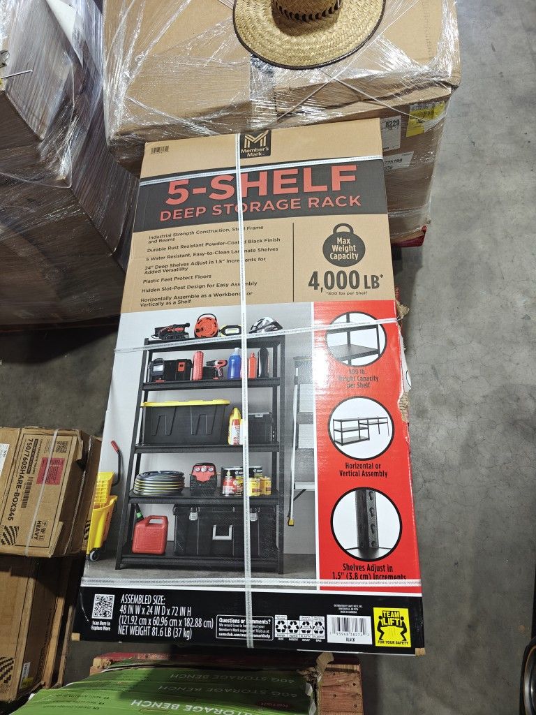 5 Shelf Deep Storage Rack
