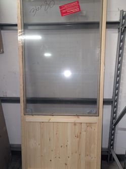 Screen Door Panel for Front Door,36" x 80" Solid Wood Slab with Gauze Mesh, Single Panel Only,1-Panel Design, for Exterior or Interior Use, Fits Entry