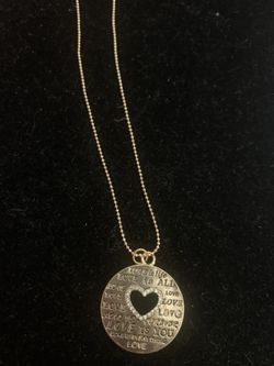 New Goldtone love pendant necklace