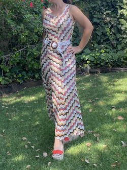 Mystree Multi-Color knit Sundress Maxi dress Size 4-6