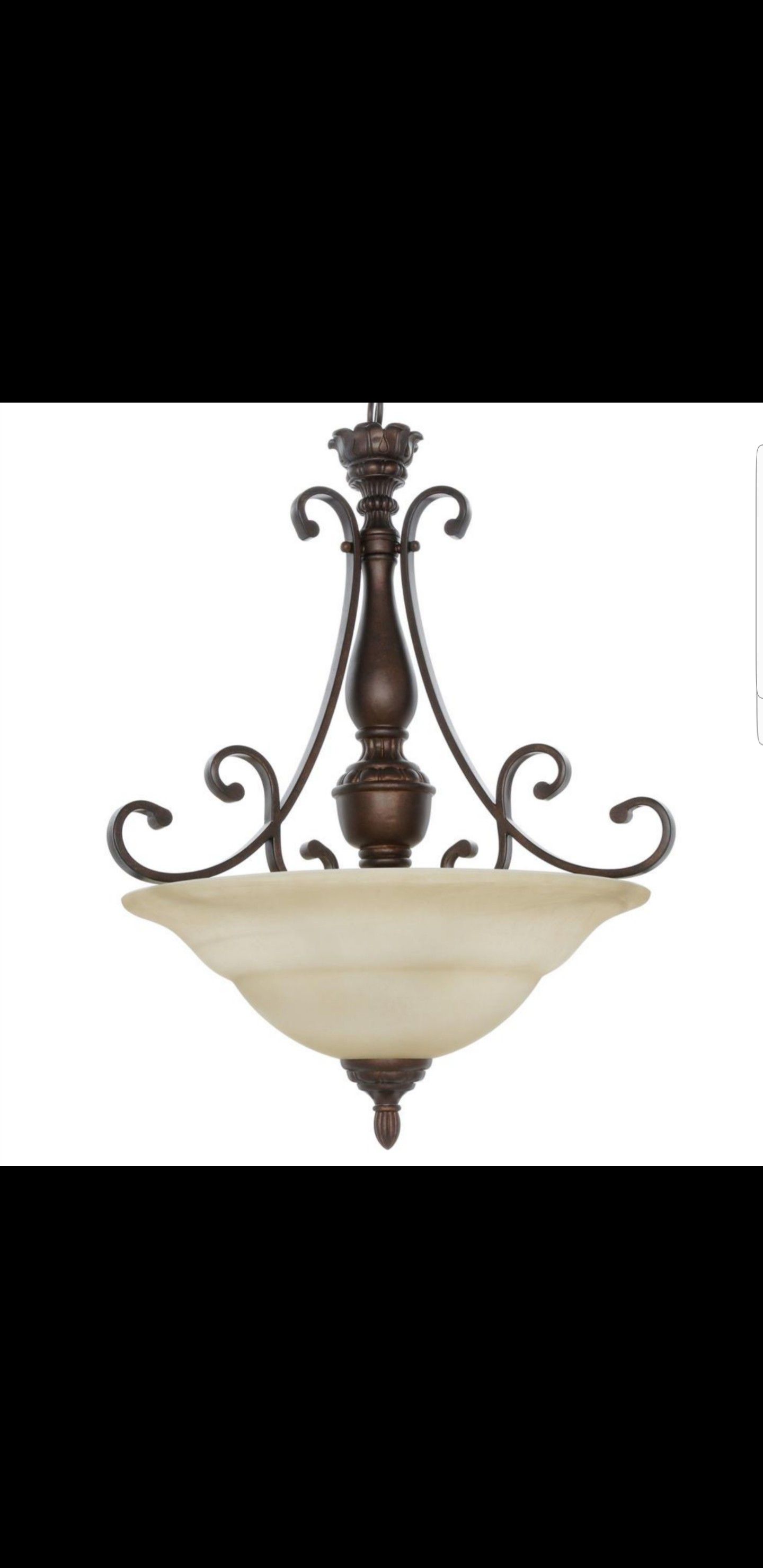 New UNOPENED Hampton Bay Carina 3 Light Ceiling Pendant In Aged Bronze