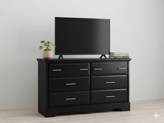 Black 6-Drawer Wood Dresser